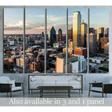 Clouds float across the sky in the setting sun of downtown Dallas, DALLAS, CIRCA №2208 Ready to Hang Canvas Print