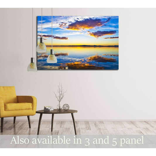 clouds reflected in lake water №3132 Ready to Hang Canvas Print - Zellart Canvas Prints ALL_Products, s-3132