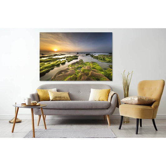 Coast at sunrise №D1222 Ready to Hang Canvas Print - Zellart Canvas Prints 0new, ALL_Products, Sunrise & sunset wall art