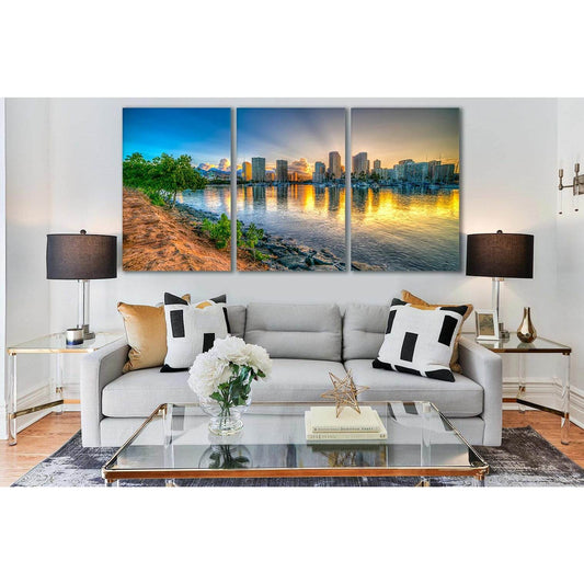 Coast Honolulu Hawaii №SL285 Ready to Hang Canvas Print - Zellart Canvas Prints 0new, ALL_Products, SUNRISE & SUNSET WALL ART