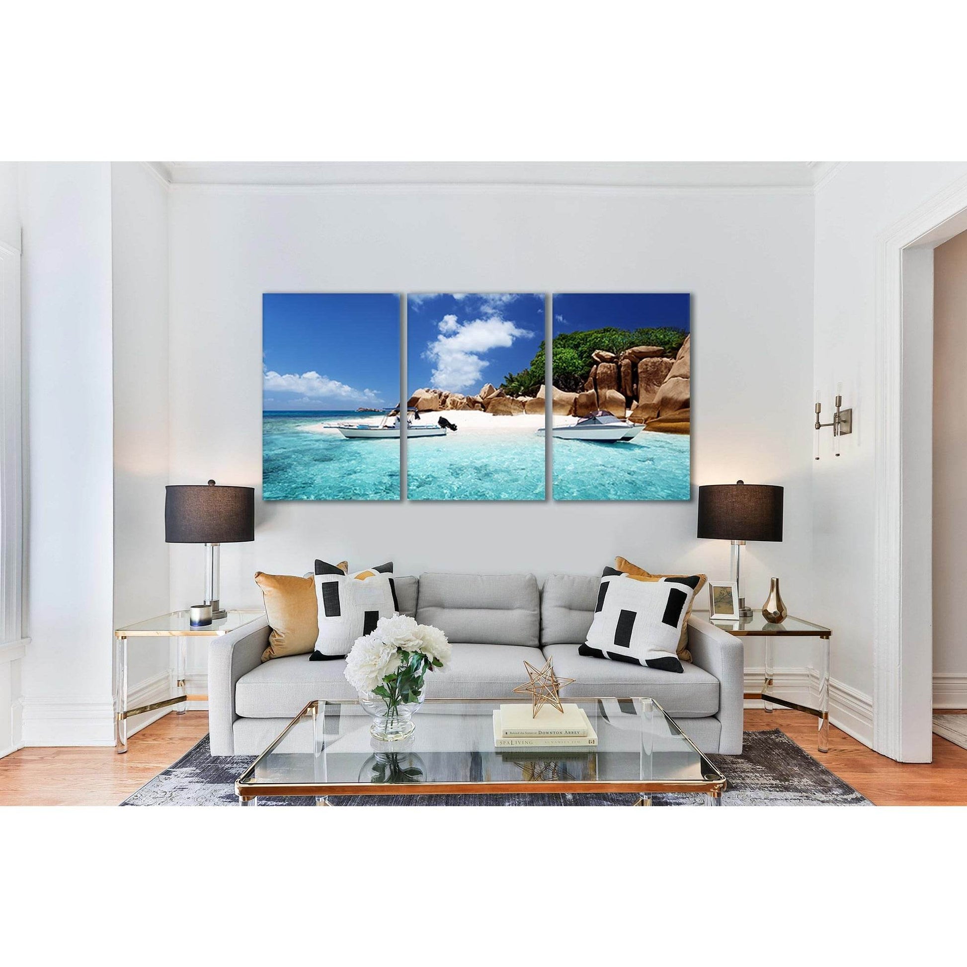 Coco Island Seychelles №SL67 Ready to Hang Canvas Print - Zellart Canvas Prints 0new, ALL_Products, Beach Ocean & Waves