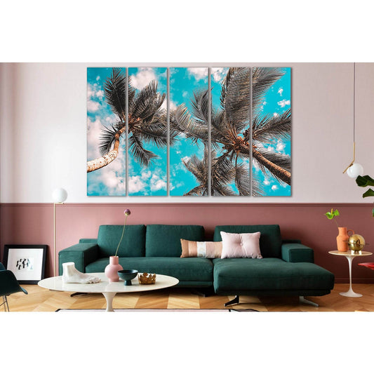 Coconut Trees And Blue Sky №SL150 Ready to Hang Canvas Print - Zellart Canvas Prints 0new, ALL_Products, Beach Ocean & Waves