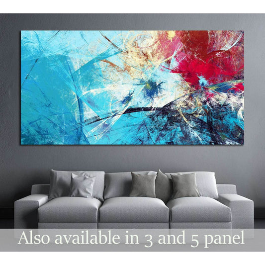 Cold blue winter pattern with lighting effect №2560 Ready to Hang Canvas Print - Zellart Canvas Prints ALL_Products, s-2560