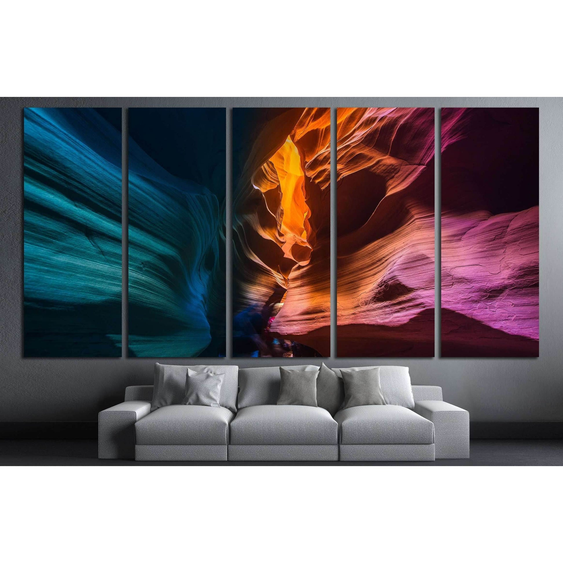 Colored rock formations. Canyon Antelope, Arizona №3208 Ready to Hang Canvas Print - Zellart Canvas Prints ALL_Products, s-3208