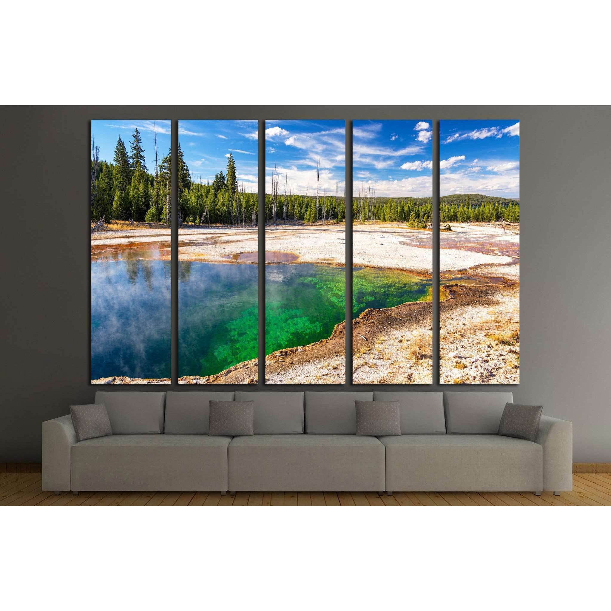 Colorful Abyss Pool in the West Thumb Geyser Basin in Yellowstone National Park №2004 Ready to Hang Canvas Print