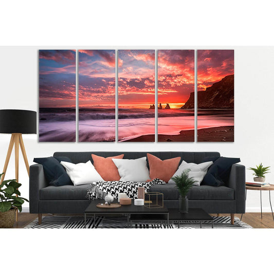 Colorful And Beautiful Sunset №SL275 Ready to Hang Canvas Print - Zellart Canvas Prints 0new, ALL_Products, SUNRISE & SUNSET WALL ART