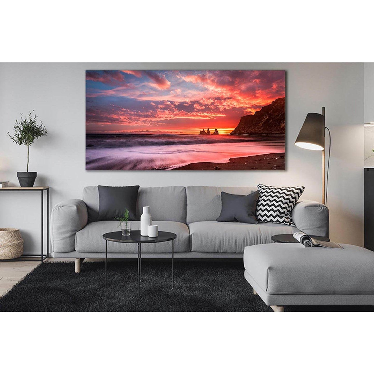 Colorful And Beautiful Sunset №SL275 Ready to Hang Canvas Print - Zellart Canvas Prints 0new, ALL_Products, SUNRISE & SUNSET WALL ART