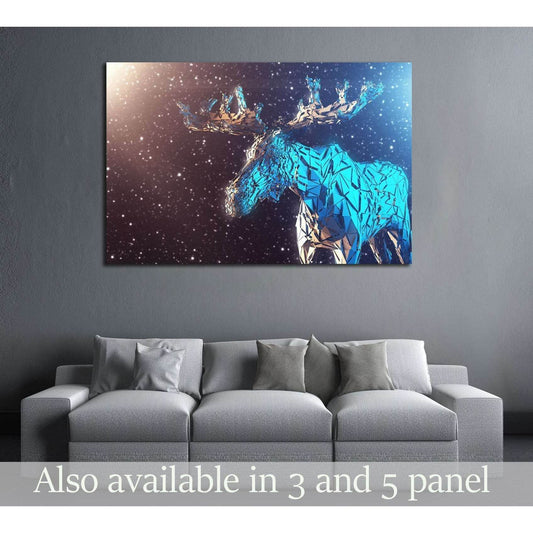 Colorful deer. Background with wild animal. Low poly deer with horns. №2549 Ready to Hang Canvas PrintCanvas art arrives ready to hang, with hanging accessories included and no additional framing required. Every canvas print is hand-crafted, made on-deman