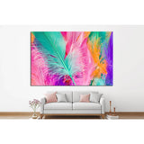 Colorful Feather close up shot №1333 Ready to Hang Canvas Print