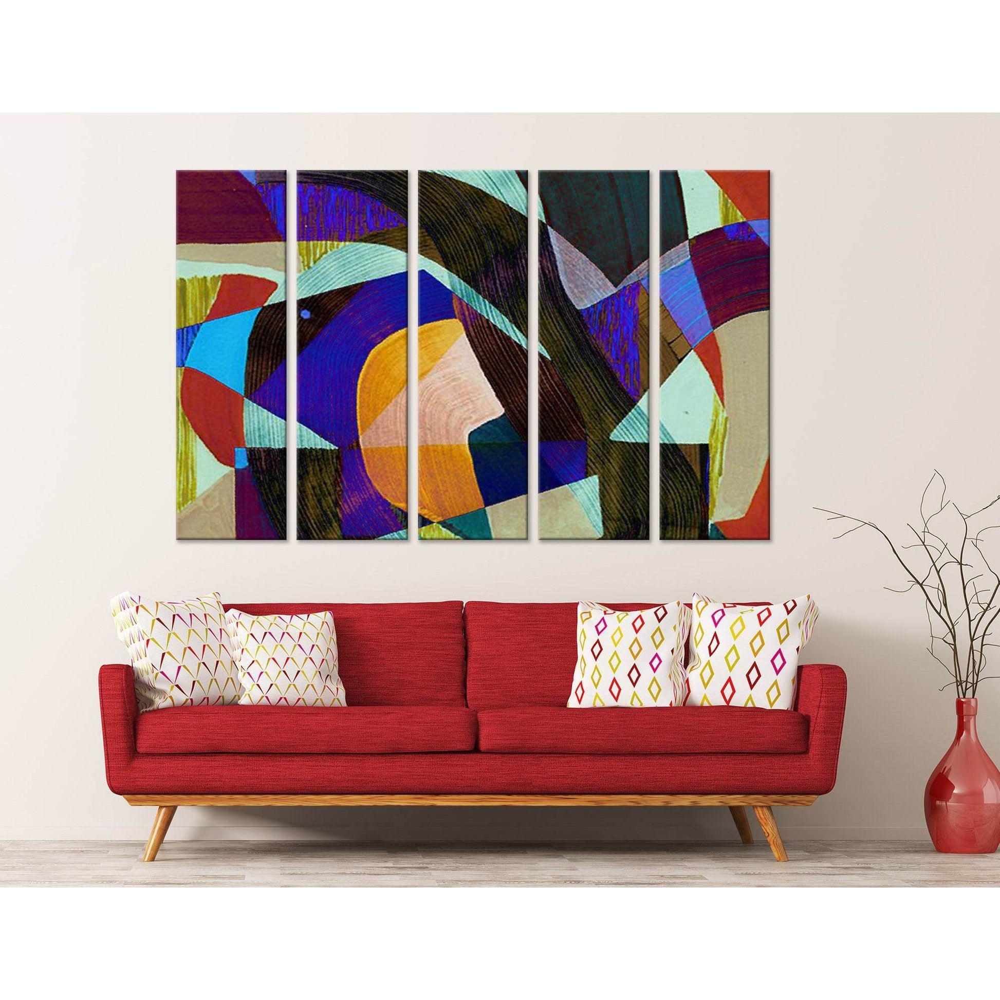 Colorful Geometry Abstract №04322 Ready to Hang Canvas Print - Zellart Canvas Prints ALL_Products