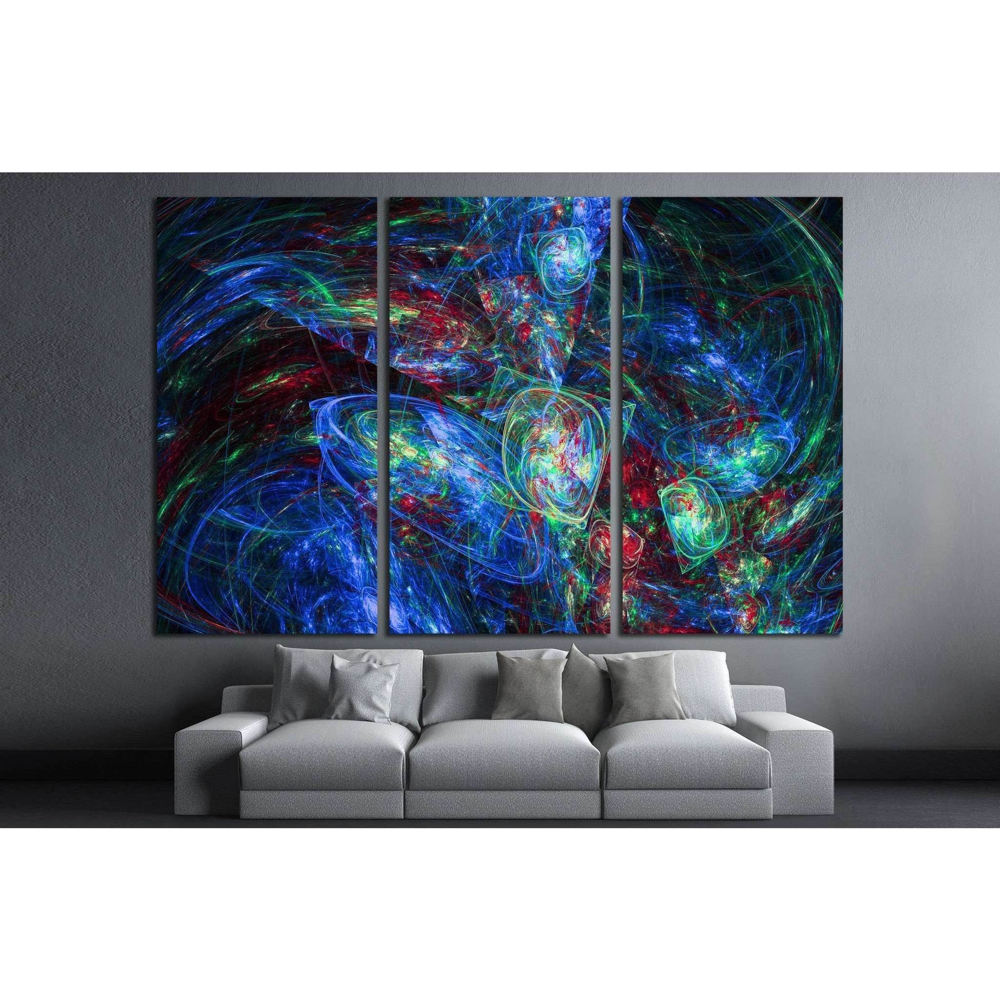 Colorful glowing abstract pattern, fractal for background №1588 Ready to Hang Canvas Print - Zellart Canvas Prints ALL_Products, s-1588