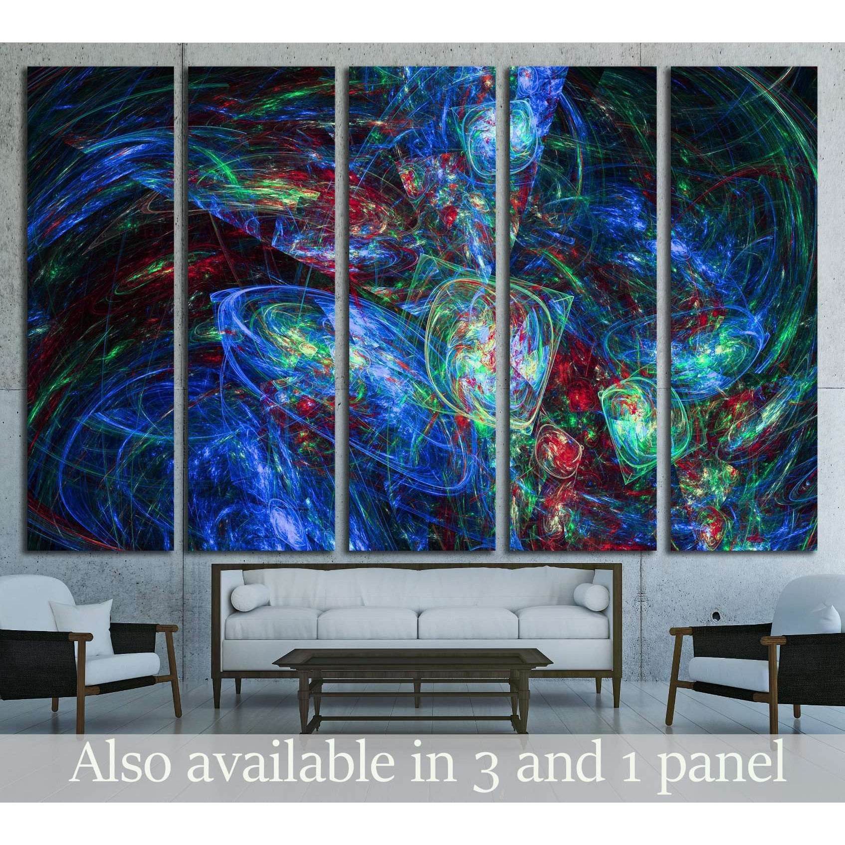 Colorful glowing abstract pattern, fractal for background №1588 Ready to Hang Canvas Print