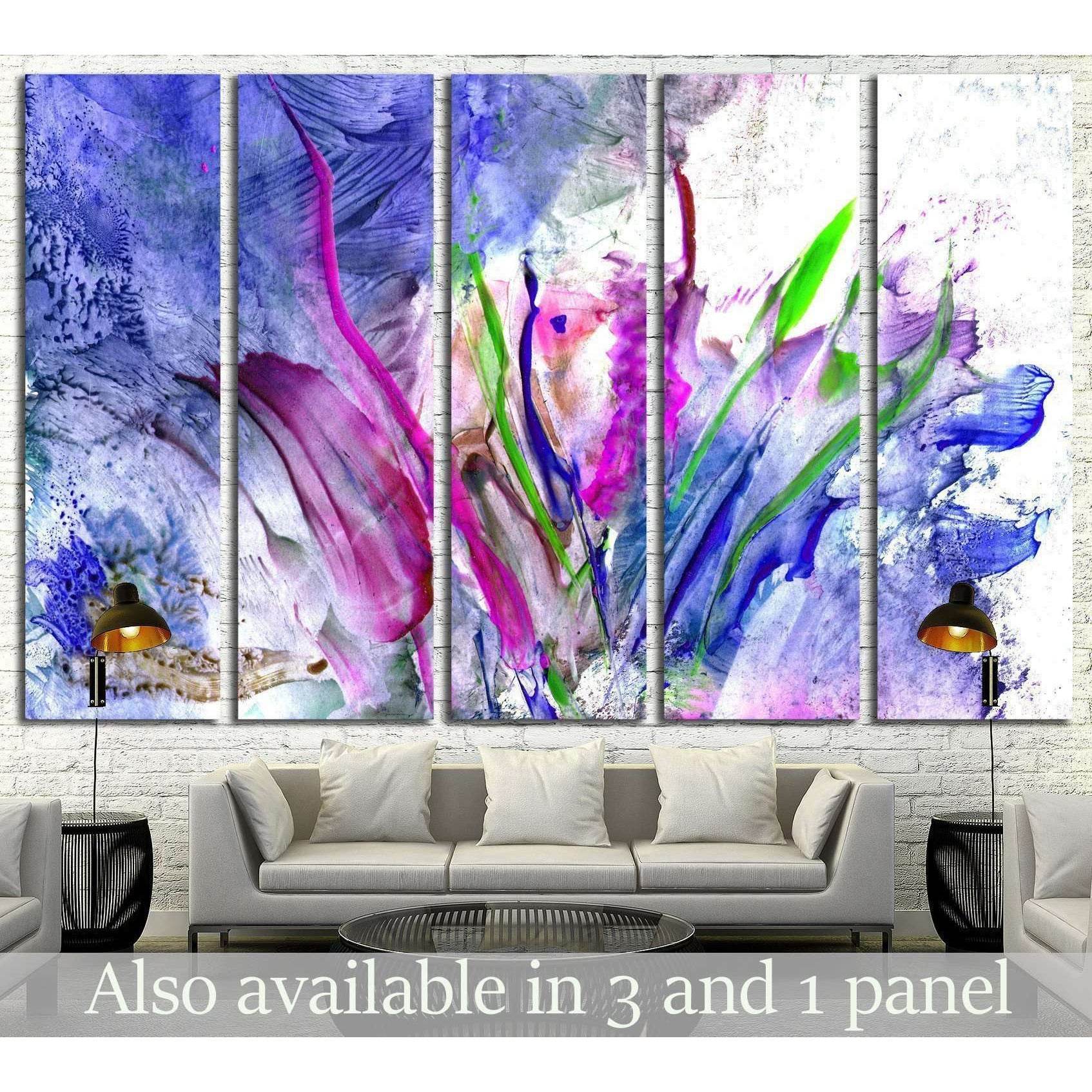 Colorful paint splashing №1339 Ready to Hang Canvas Print