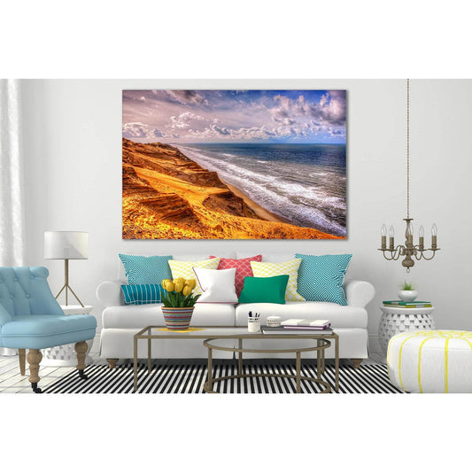 Colorful Sandy Seashore №SL202 Ready to Hang Canvas Print - Zellart Canvas Prints 0new, ALL_Products, Beach Ocean & Waves