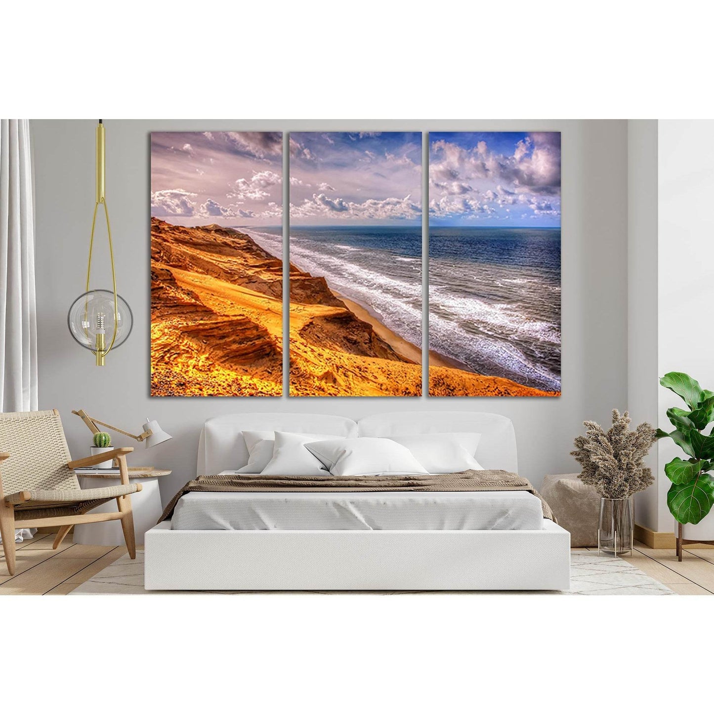 Colorful Sandy Seashore №SL202 Ready to Hang Canvas Print - Zellart Canvas Prints 0new, ALL_Products, Beach Ocean & Waves