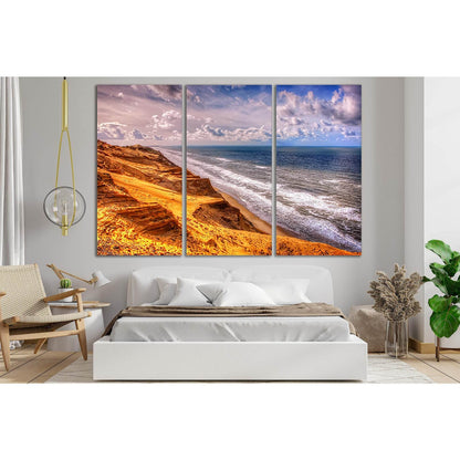 Colorful Sandy Seashore №SL202 Ready to Hang Canvas Print - Zellart Canvas Prints 0new, ALL_Products, Beach Ocean & Waves