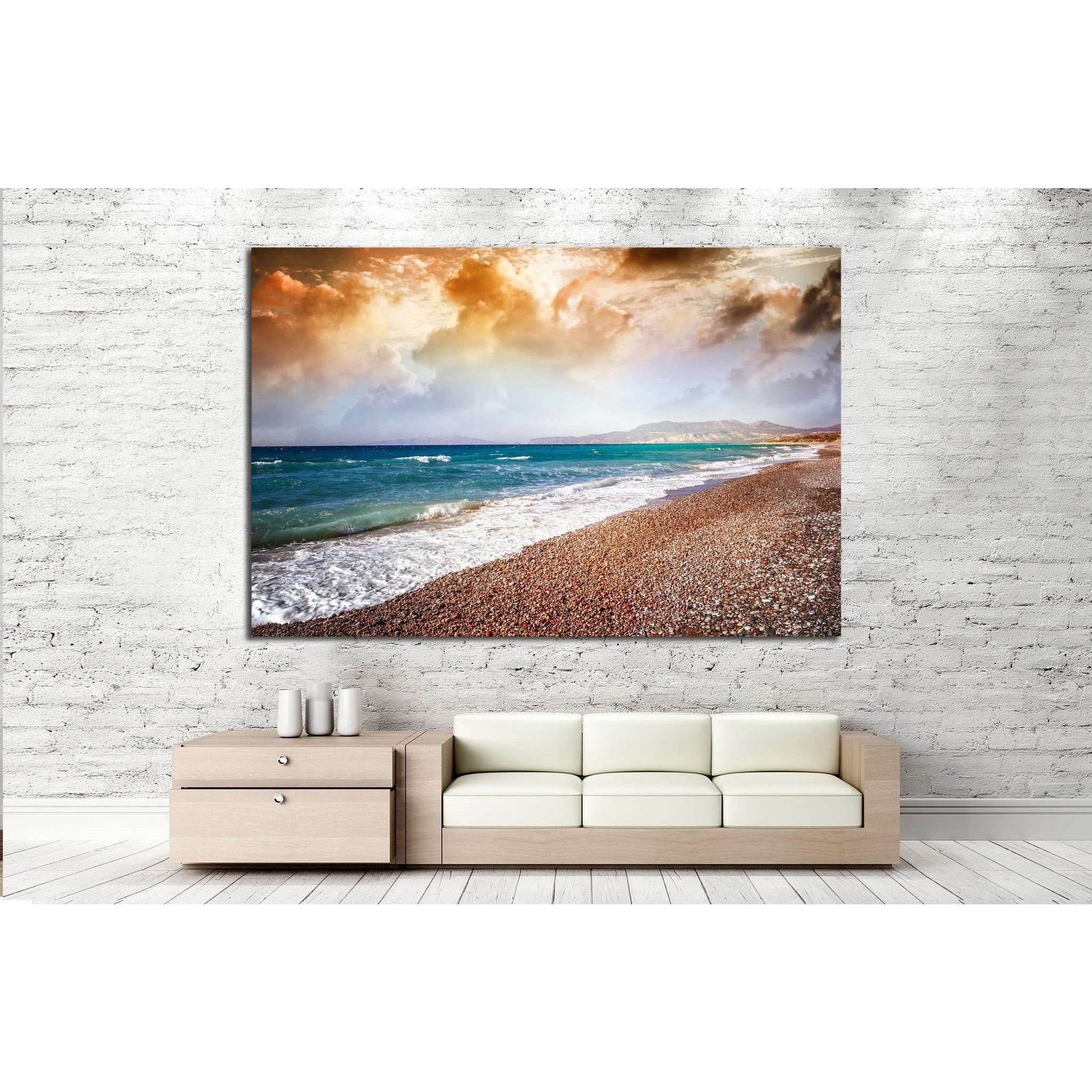 colorful sunset on the sea №844 Ready to Hang Canvas Print - Zellart Canvas Prints ALL_Products, s-844