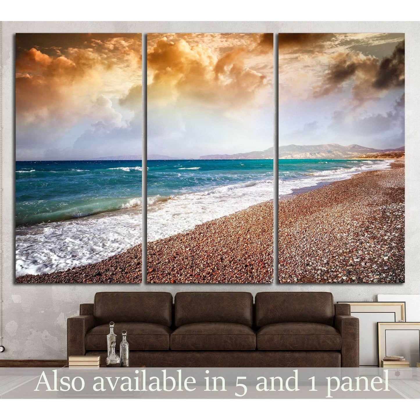 colorful sunset on the sea №844 Ready to Hang Canvas Print - Zellart Canvas Prints ALL_Products, s-844