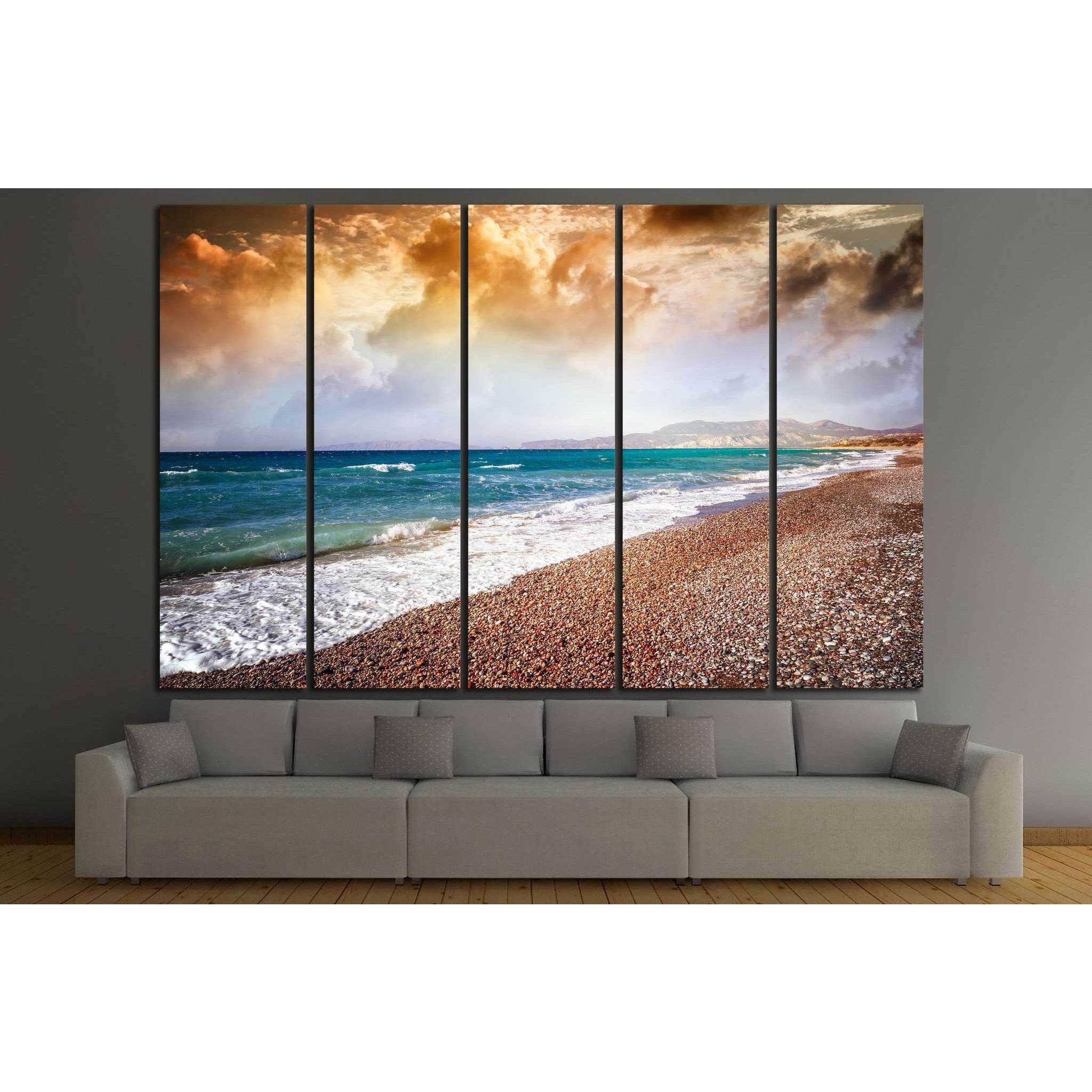 colorful sunset on the sea №844 Ready to Hang Canvas Print