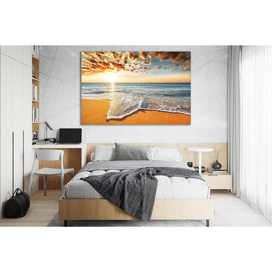 Colorful Sunset On The Sea №SL137 Ready to Hang Canvas Print - Zellart Canvas Prints 0new, ALL_Products, Beach Ocean & Waves