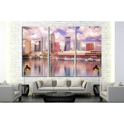 Colorful Tampa Florida skyline and bay №1759 Ready to Hang Canvas Print - Zellart Canvas Prints ALL_Products, s-1759