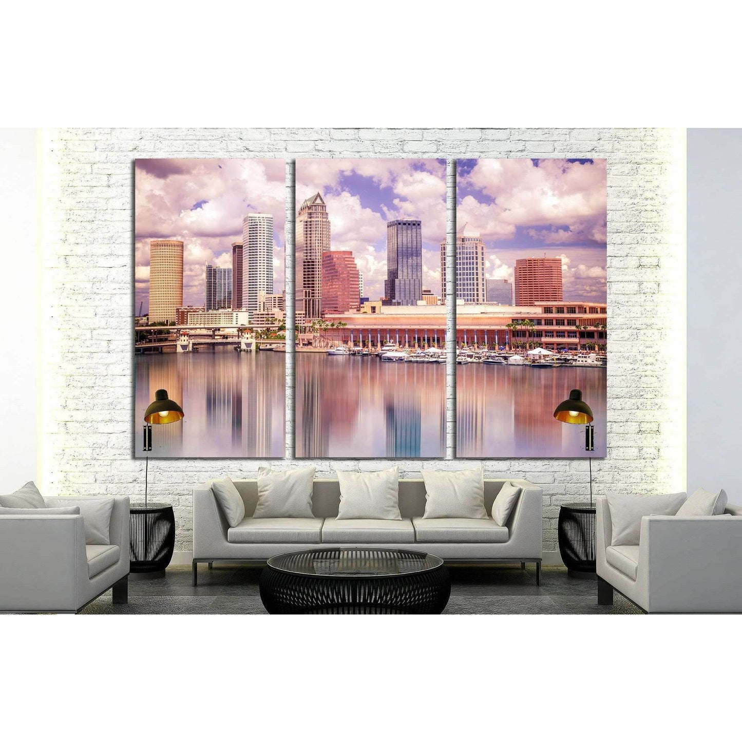 Colorful Tampa Florida skyline and bay №1759 Ready to Hang Canvas PrintCanvas art arrives ready to hang, with hanging accessories included and no additional framing required. Every canvas print is hand-crafted, made on-demand at our workshop and expertly