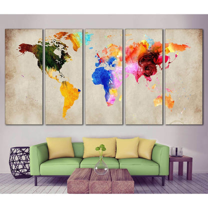 Colorful Watercolor World Map Wall DecorDecorate your walls with a colorful Watercolor Map Canvas Art Print from the world's largest art gallery. Choose from thousands of Watercolor Map artworks with various sizing options. Choose your perfect art print t