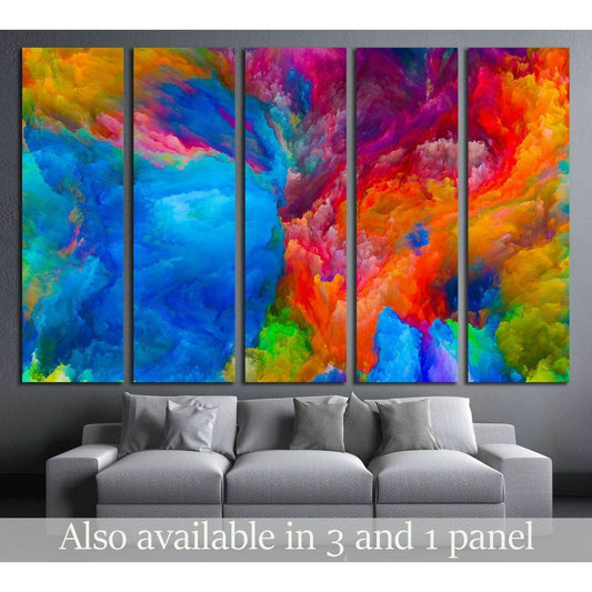 Colors of Imagination series. Composition of Colorful three dimensional №2557 Ready to Hang Canvas Print - Zellart Canvas Prints ALL_Products, s-2557