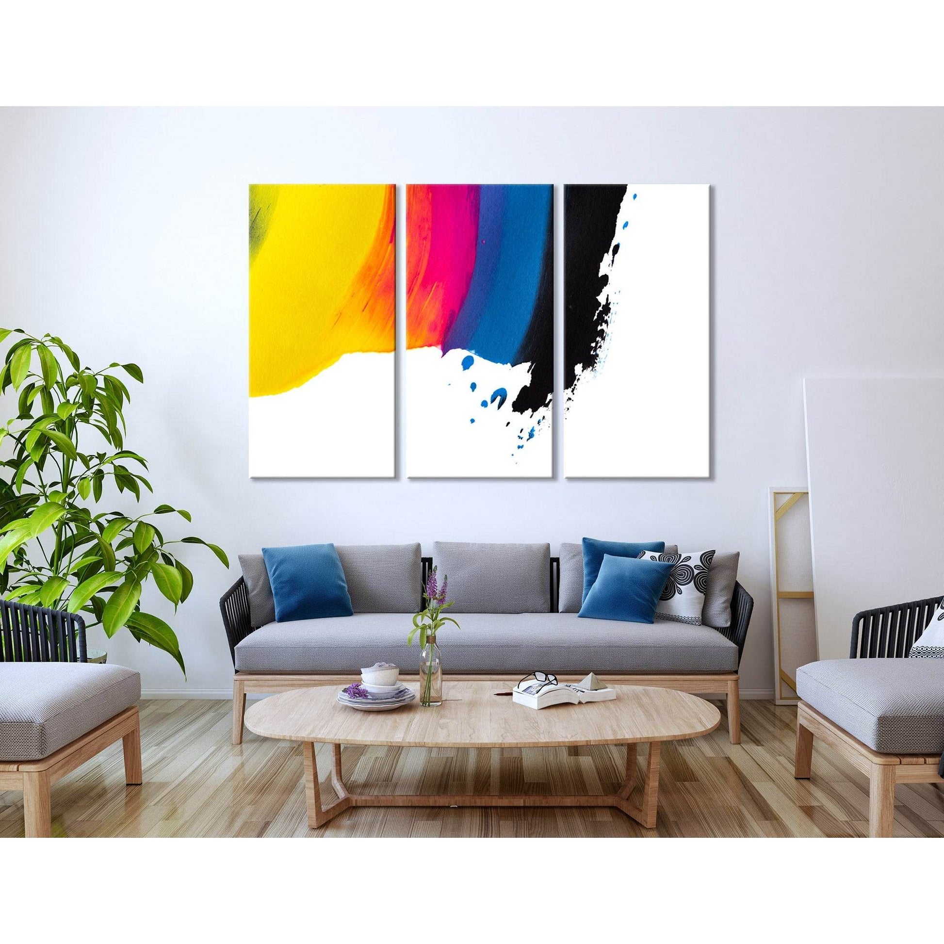 Colors Of Rainbow Abstract №04412 Ready to Hang Canvas Print - Zellart Canvas Prints ALL_Products