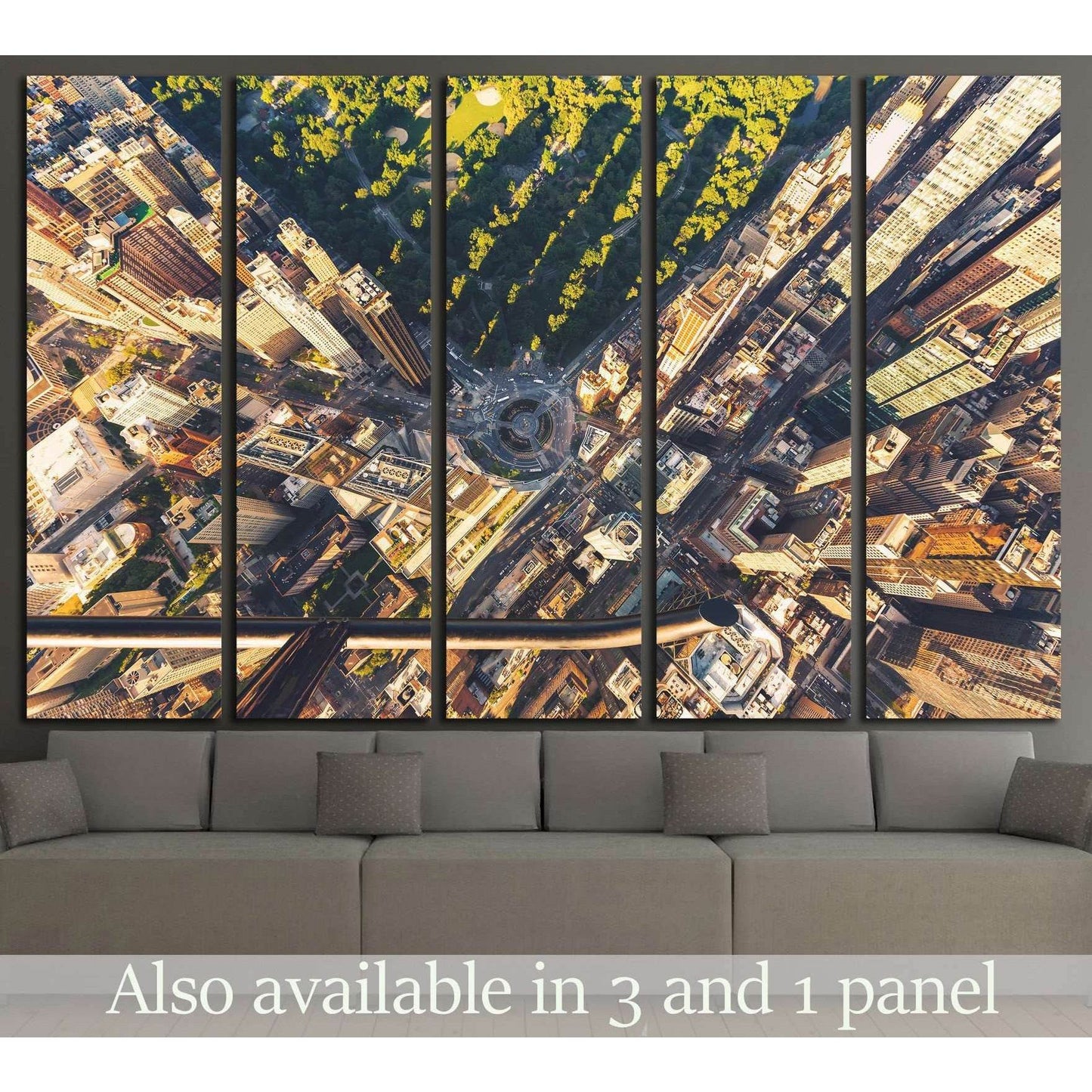 Columbus Circle and Central Park in New York City at sunset №1654 Ready to Hang Canvas Print - Zellart Canvas Prints 0_NY_ART, ALL_Products, s-1654