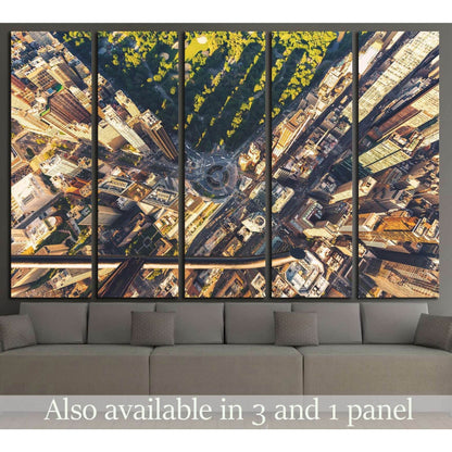 Columbus Circle and Central Park in New York City at sunset №1654 Ready to Hang Canvas Print - Zellart Canvas Prints 0_NY_ART, ALL_Products, s-1654