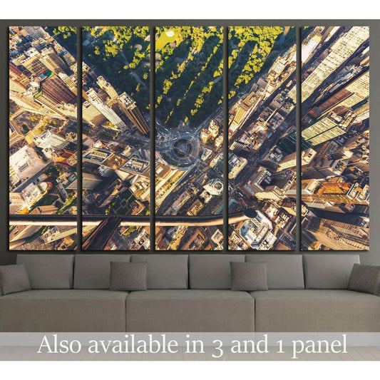 Columbus Circle and Central Park in New York City at sunset №1654 Ready to Hang Canvas Print - Zellart Canvas Prints 0_NY_ART, ALL_Products, s-1654