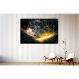 Composition of gears, fractal forms, lights and number №1593 Ready to Hang Canvas Print