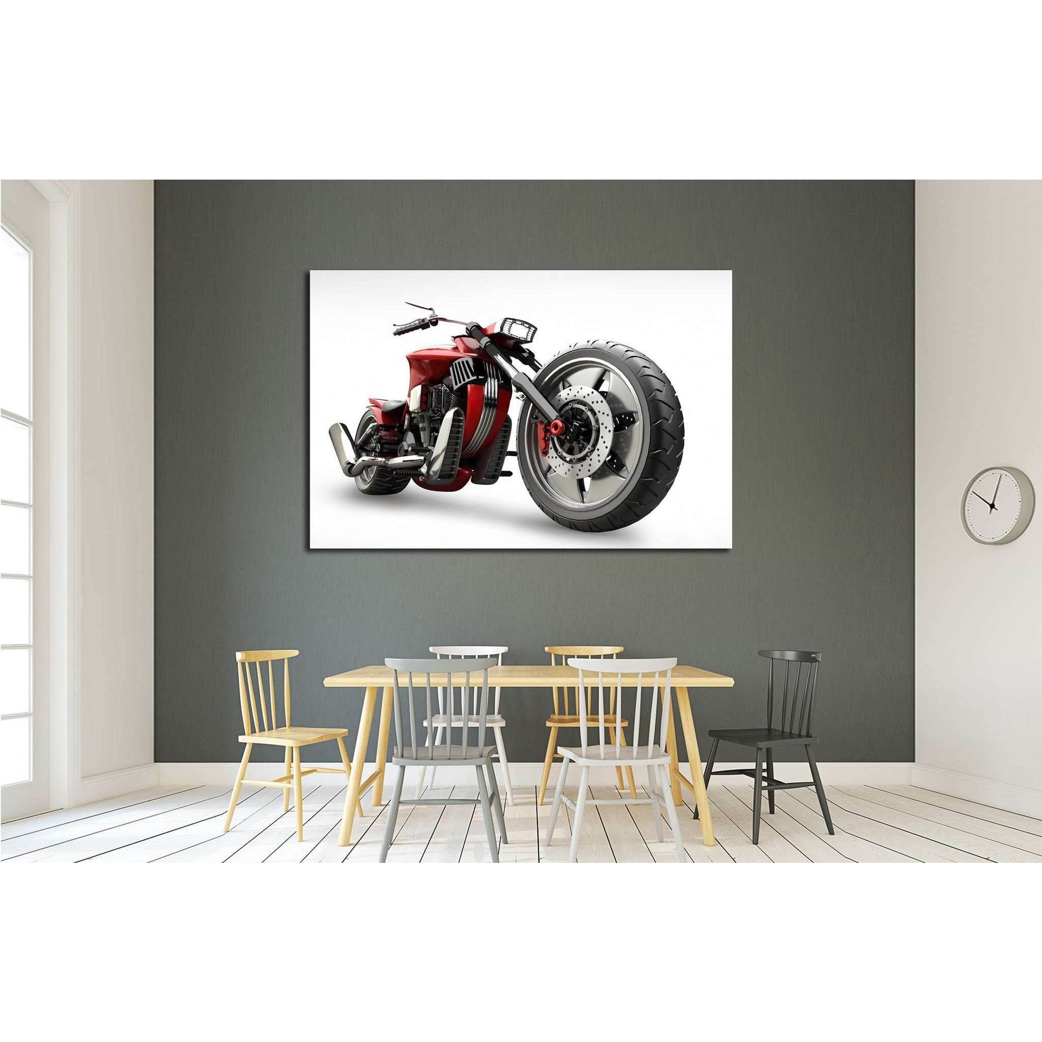 concept motorcycle isolated on white background №1864 Ready to Hang Canvas Print
