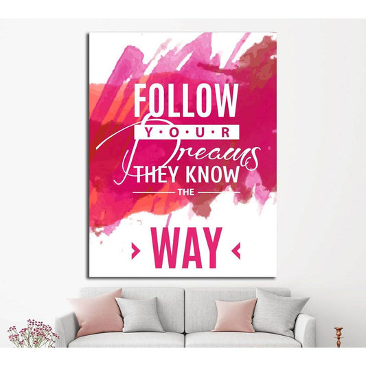 Copy of Vintage canvas with motivation quote on red pink abstract watercolor background №4557 Ready to Hang Canvas Print - Zellart Canvas Prints 000Negative, ALL_Products, s-4557