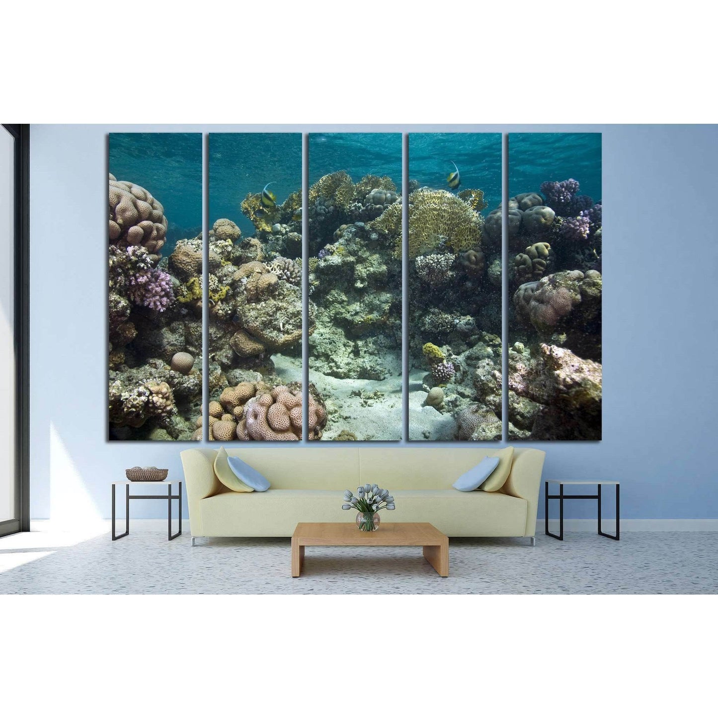 coral and fish №836 Ready to Hang Canvas Print - Zellart Canvas Prints ALL_Products, s-836
