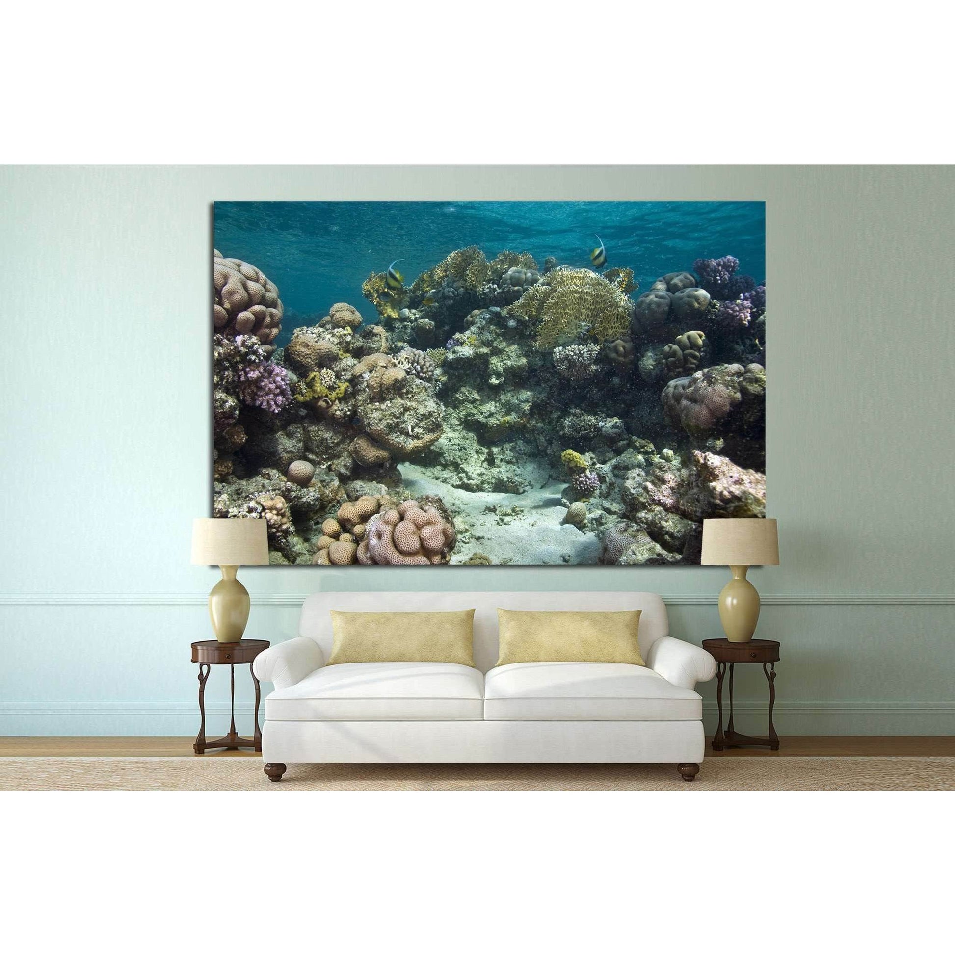 coral and fish №836 Ready to Hang Canvas Print - Zellart Canvas Prints ALL_Products, s-836
