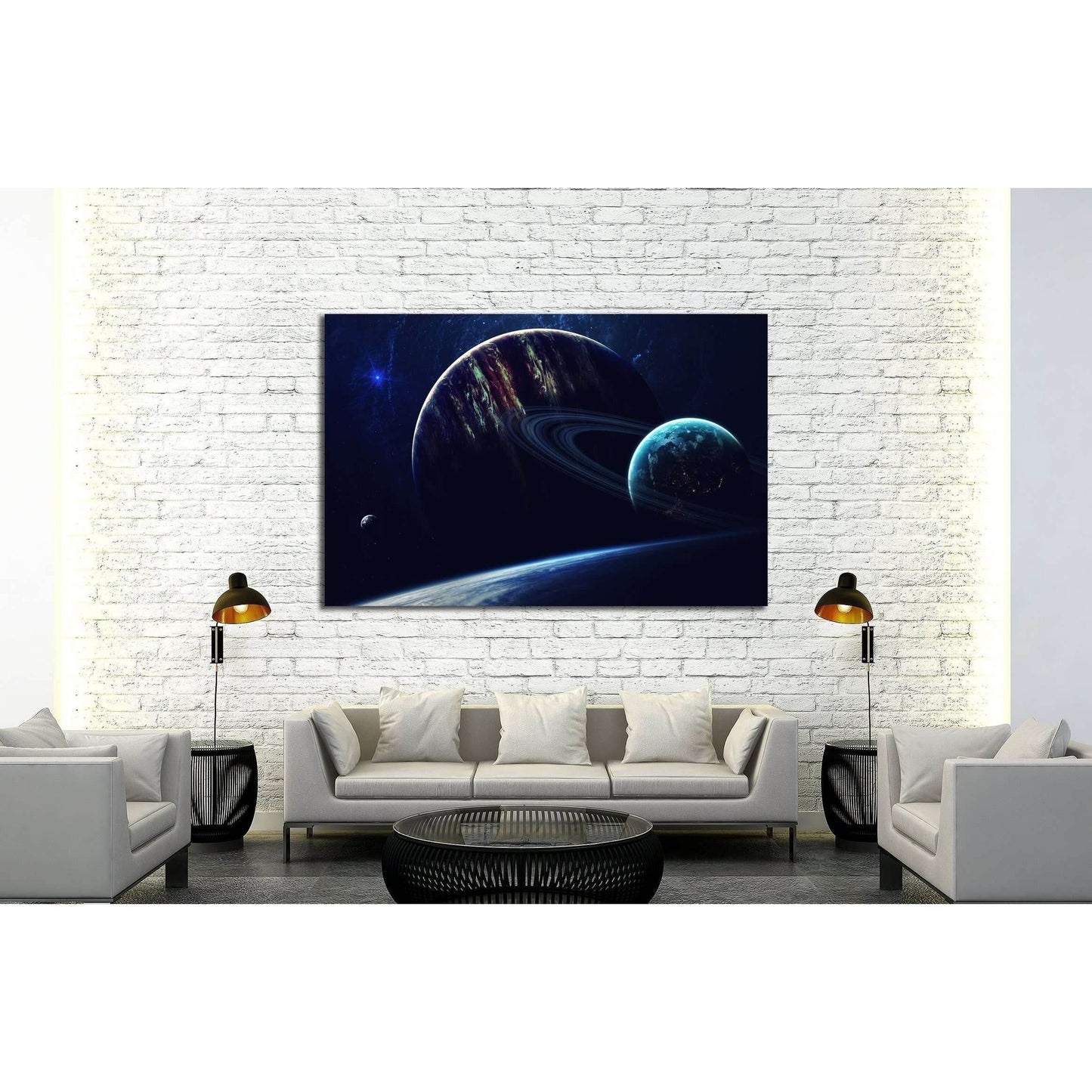 Cosmic art, science fiction wallpaper. Beauty of deep space. №2423 Ready to Hang Canvas Print - Zellart Canvas Prints ALL_Products, s-2423