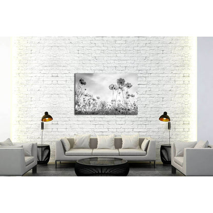 Cosmos flower on black and white background №3272 Ready to Hang Canvas Print - Zellart Canvas Prints ALL_Products, s-3272