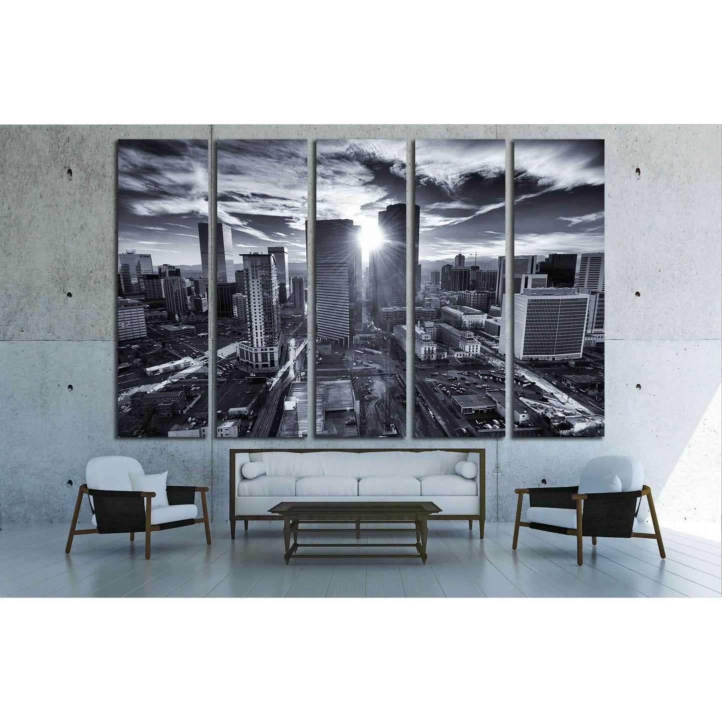 Cote d'Azur France. Beautiful panoramic aerial view city of Nice, France. Luxury resort of French riviera №2397 Ready to Hang Canvas Print - Zellart Canvas Prints ALL_Products, s-2397