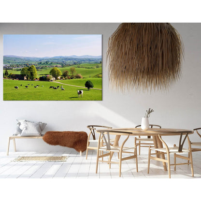 Cows On A Green Lawn In England №04220 Ready to Hang Canvas Print - Zellart Canvas Prints ALL_Products, Cow
