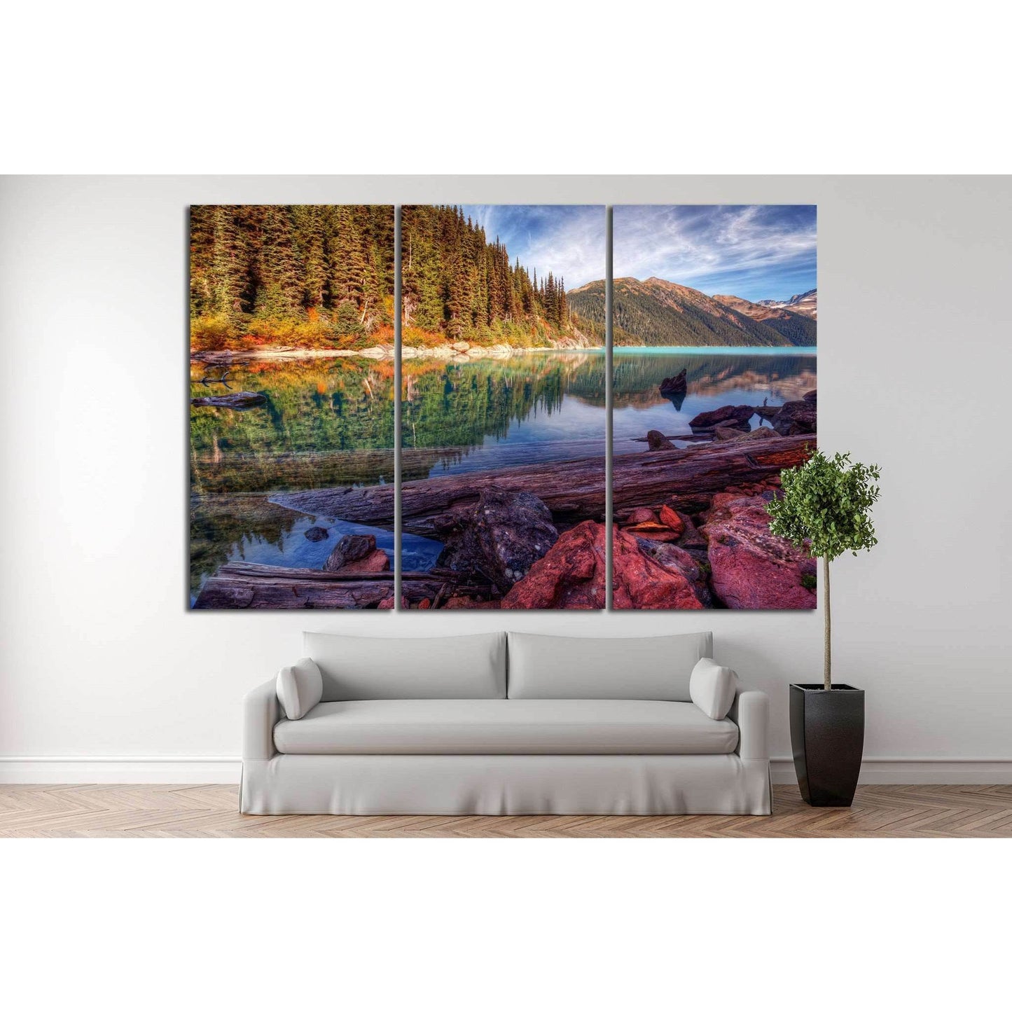 crisp clear mountain lake №851 Ready to Hang Canvas Print - Zellart Canvas Prints ALL_Products, s-851