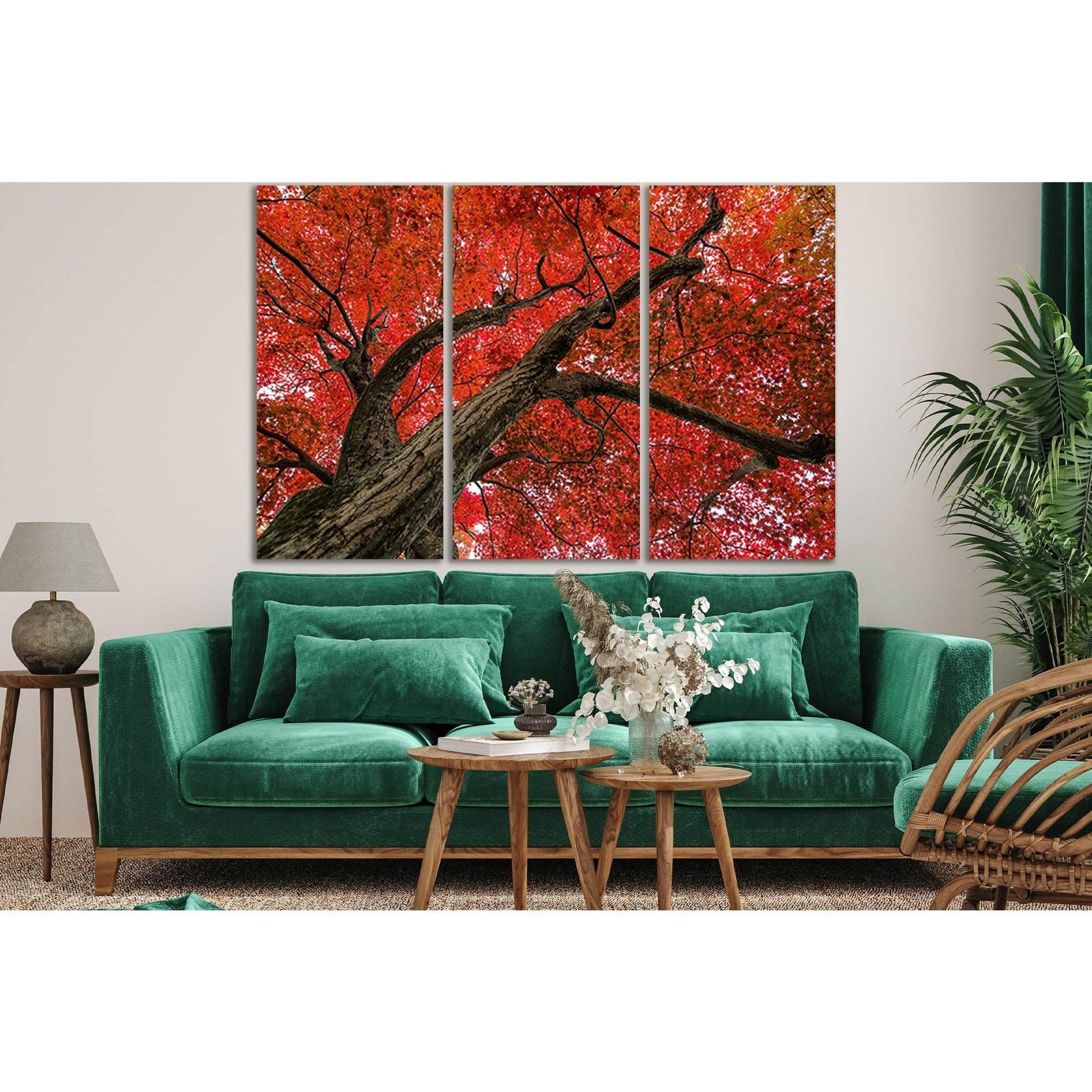 Crown Of The Autumn Tree №SL811 Ready to Hang Canvas Print - Zellart Canvas Prints 0new, ALL_Products, Trees Wall Art