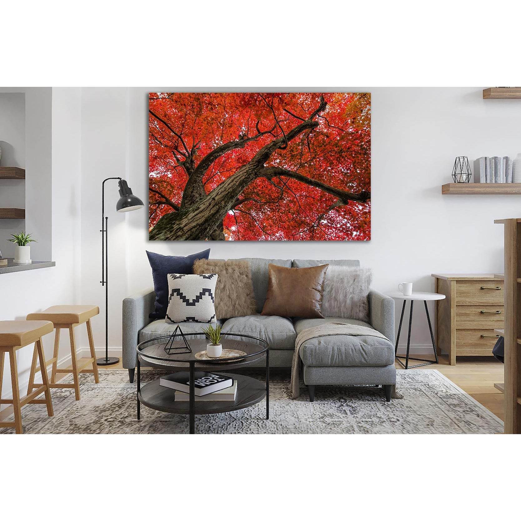 Crown Of The Autumn Tree №SL811 Ready to Hang Canvas Print - Zellart Canvas Prints 0new, ALL_Products, Trees Wall Art