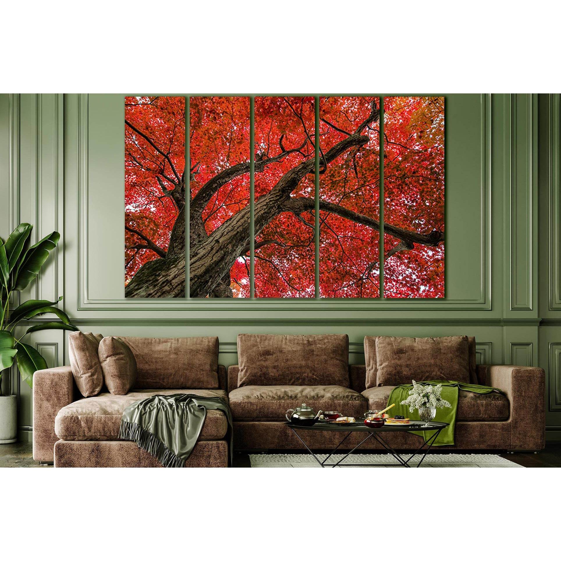 Crown Of The Autumn Tree №SL811 Ready to Hang Canvas Print - Zellart Canvas Prints 0new, ALL_Products, Trees Wall Art