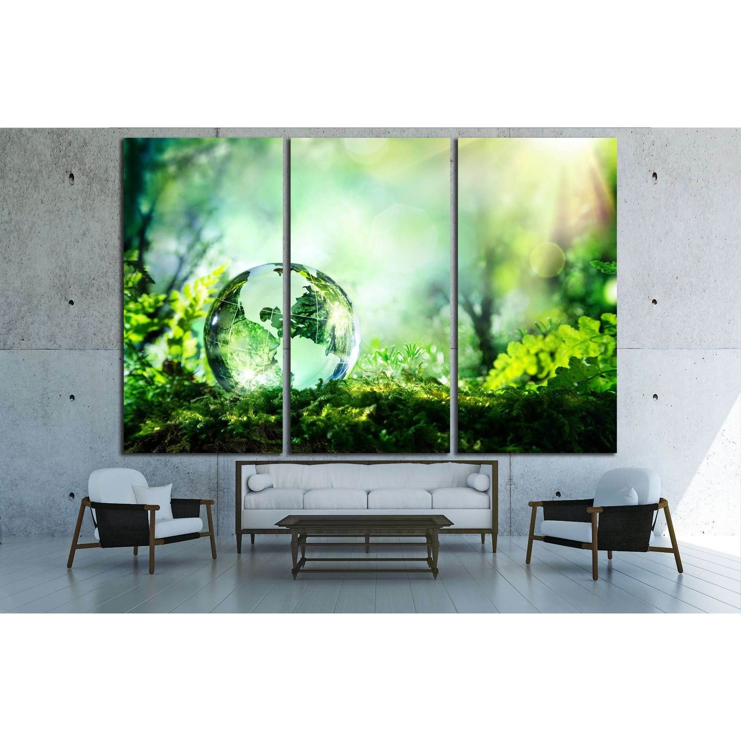 crystal globe resting on moss in a forest - environment concept №2546 Ready to Hang Canvas Print - Zellart Canvas Prints ALL_Products, s-2546