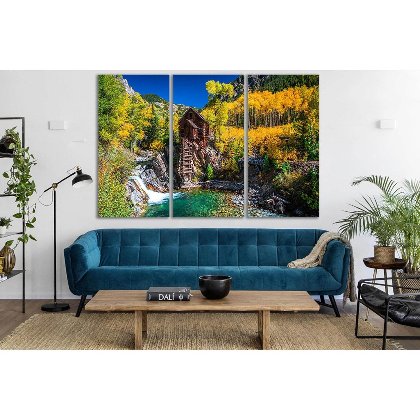 Crystal Mill Water Mill №SL633 Ready to Hang Canvas Print - Zellart Canvas Prints 0new, ALL_Products, Autumn Wall Art