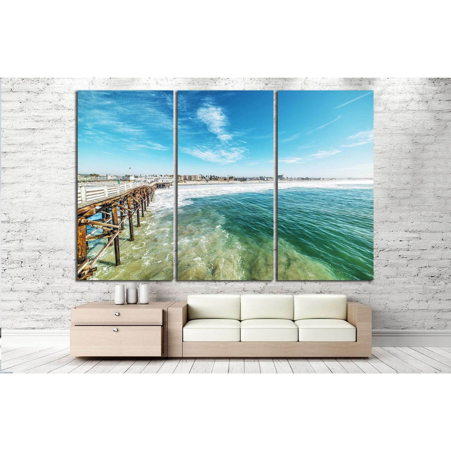Crystal pier in San Diego, California №1032 Ready to Hang Canvas Print - Zellart Canvas Prints ALL_Products, s-1032