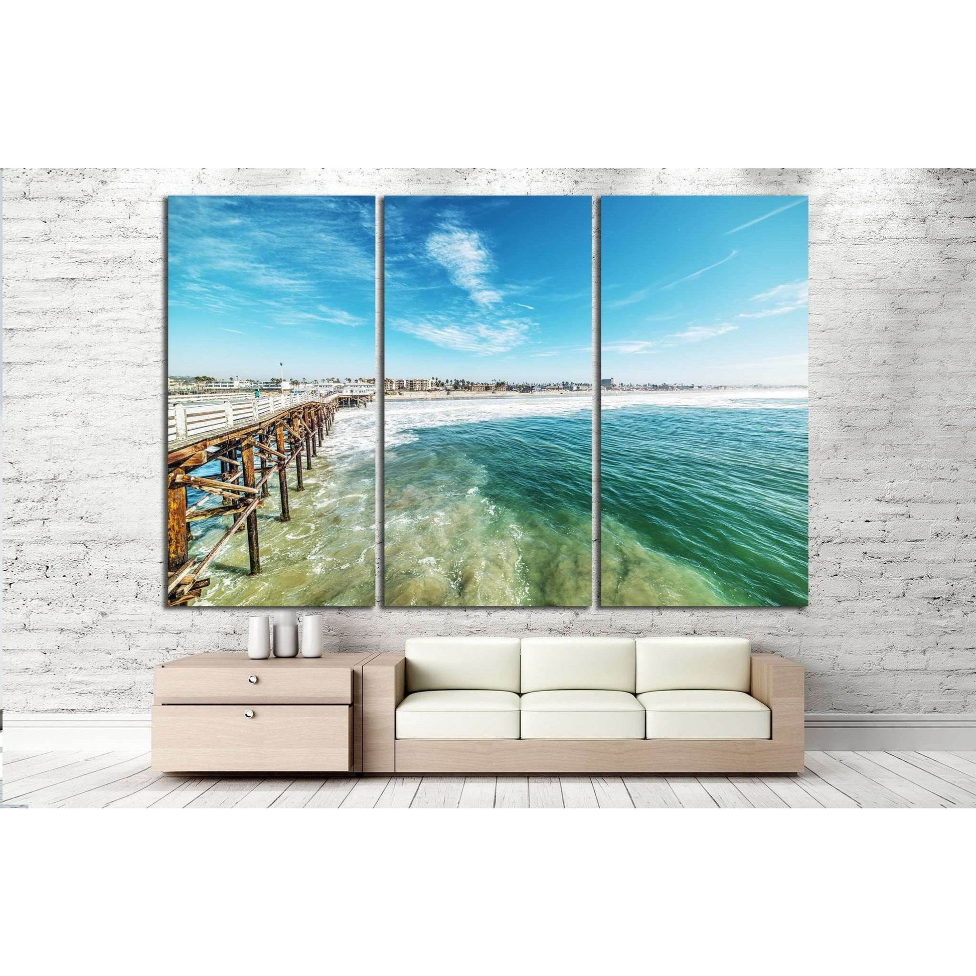Crystal pier in San Diego, California №1032 Ready to Hang Canvas Print - Zellart Canvas Prints ALL_Products, s-1032