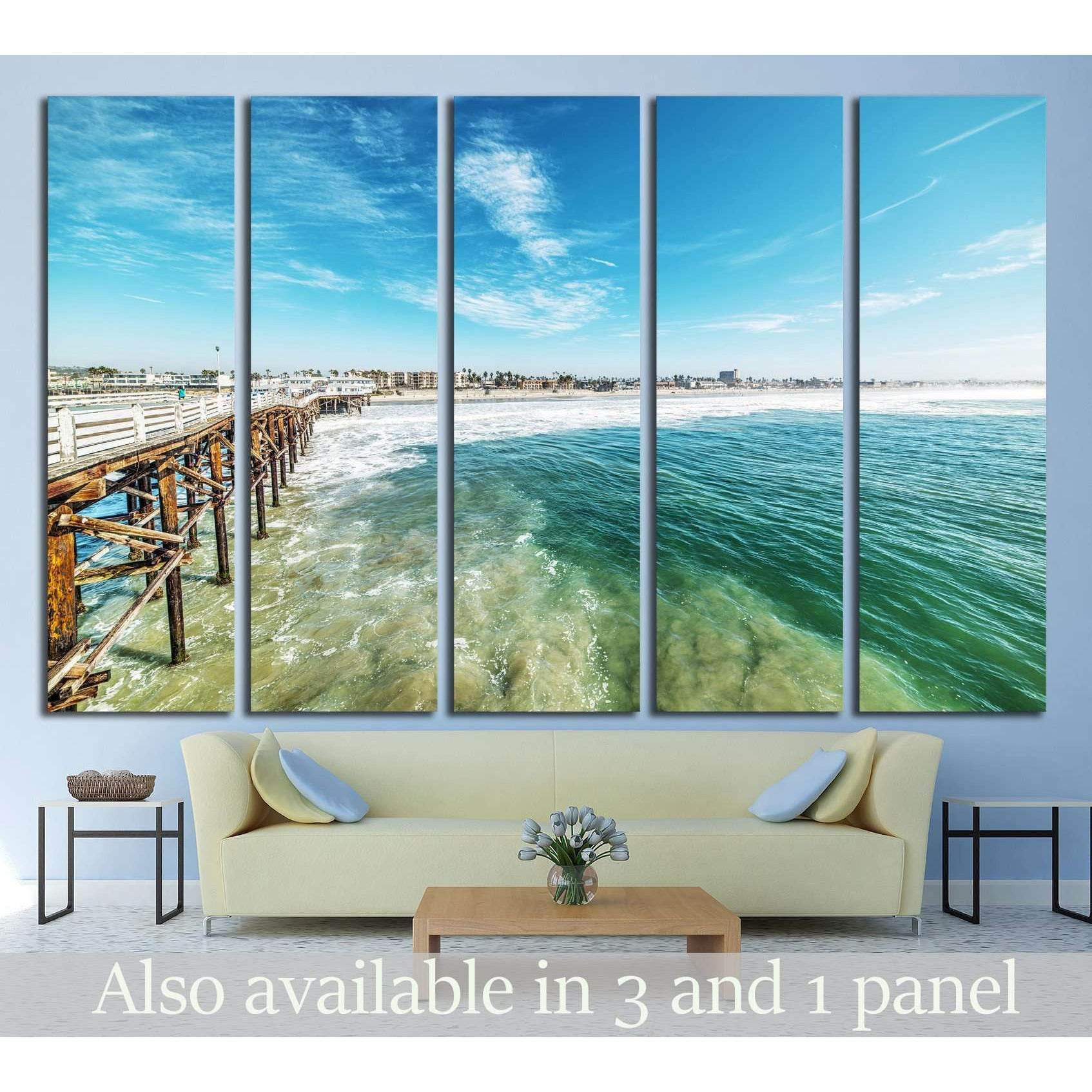 Crystal pier in San Diego, California №1032 Ready to Hang Canvas Print - Zellart Canvas Prints ALL_Products, s-1032
